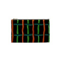 Orange Green Wires Cosmetic Bag (small) by LalyLauraFLM