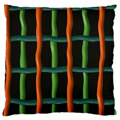 Orange Green Wires Large Cushion Case (two Sides)