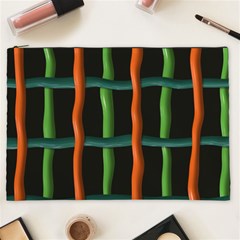 Orange Green Wires Cosmetic Bag (xxl)