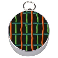 Orange Green Wires Silver Compass by LalyLauraFLM