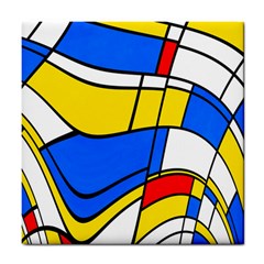 Colorful Distorted Shapes Tile Coaster