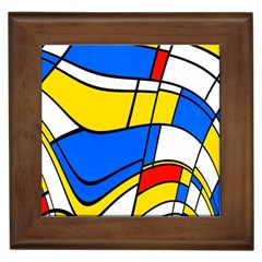 Colorful Distorted Shapes Framed Tile by LalyLauraFLM