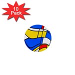 Colorful distorted shapes 1  Mini Button (10 pack)  Front