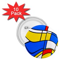 Colorful Distorted Shapes 1 75  Button (10 Pack) 