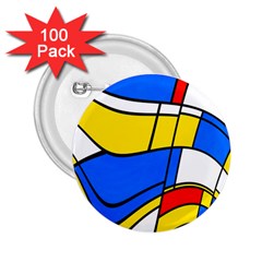 Colorful Distorted Shapes 2 25  Button (100 Pack)