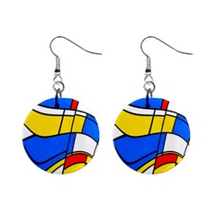 Colorful Distorted Shapes 1  Button Earrings