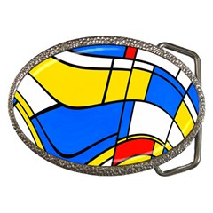 Colorful Distorted Shapes Belt Buckle