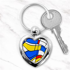 Colorful Distorted Shapes Key Chain (heart)