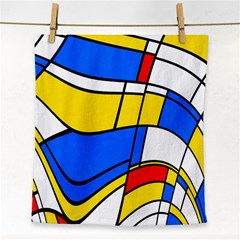 Colorful Distorted Shapes Face Towel