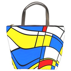 Colorful Distorted Shapes Bucket Bag