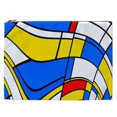 Colorful Distorted Shapes Cosmetic Bag (xxl) by LalyLauraFLM