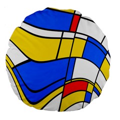 Colorful Distorted Shapes Large 18  Premium Round Cushion 