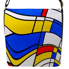 Colorful Distorted Shapes Flap Closure Messenger Bag (s)