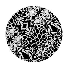 70 s Wallpaper Round Ornament