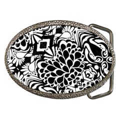 70 s Wallpaper Belt Buckle (oval) by KirstenStar