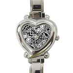 70 s Wallpaper Heart Italian Charm Watch  Front