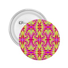 Pink And Yellow Rave Pattern 2 25  Button