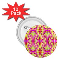 Pink And Yellow Rave Pattern 1 75  Button (10 Pack)