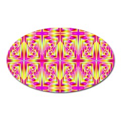 Pink And Yellow Rave Pattern Magnet (oval) by KirstenStar