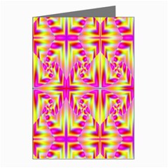 Pink And Yellow Rave Pattern Greeting Card (8 Pack)