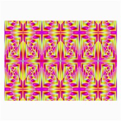 Pink And Yellow Rave Pattern Glasses Cloth (large, Two Sided) by KirstenStar