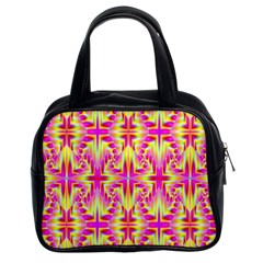 Pink And Yellow Rave Pattern Classic Handbag (two Sides)