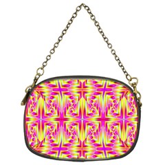 Pink And Yellow Rave Pattern Chain Purse (one Side)