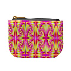 Pink And Yellow Rave Pattern Coin Change Purse by KirstenStar