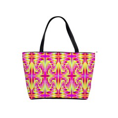 Pink And Yellow Rave Pattern Large Shoulder Bag by KirstenStar