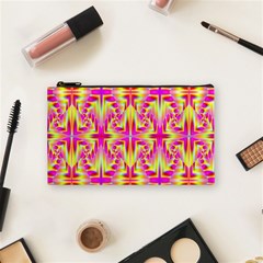 Pink And Yellow Rave Pattern Cosmetic Bag (small) by KirstenStar