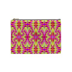 Pink And Yellow Rave Pattern Cosmetic Bag (medium) by KirstenStar