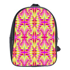 Pink And Yellow Rave Pattern School Bag (large) by KirstenStar