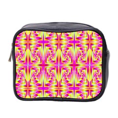 Pink And Yellow Rave Pattern Mini Travel Toiletry Bag (two Sides)