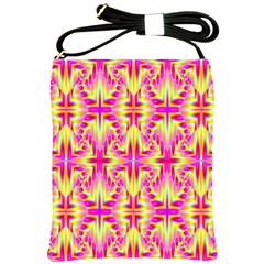 Pink And Yellow Rave Pattern Shoulder Sling Bag