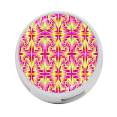 Pink And Yellow Rave Pattern 4-port Usb Hub (one Side)