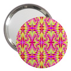 Pink And Yellow Rave Pattern 3  Handbag Mirror