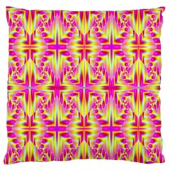 Pink And Yellow Rave Pattern Large Flano Cushion Case (one Side) by KirstenStar