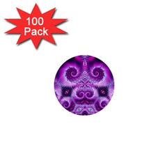 Purple Ecstasy Fractal 1  Mini Button (100 Pack) 