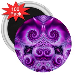 Purple Ecstasy Fractal 3  Magnet (100 Pack)