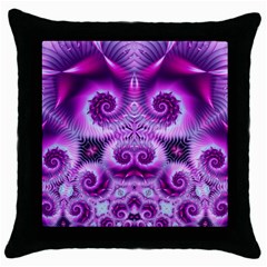 Purple Ecstasy Fractal Throw Pillow Case (black)