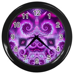 Purple Ecstasy Fractal Wall Clock (black)