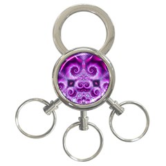 Purple Ecstasy Fractal 3-ring Key Chain by KirstenStar