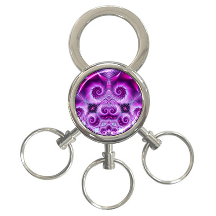 Purple Ecstasy Fractal 3-Ring Key Chain