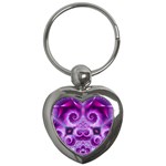 Purple Ecstasy Fractal Key Chain (Heart) Front