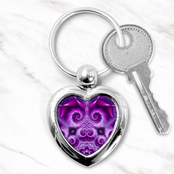 Purple Ecstasy Fractal Key Chain (Heart)