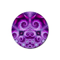 Purple Ecstasy Fractal Rubber Round Coaster (4 Pack)