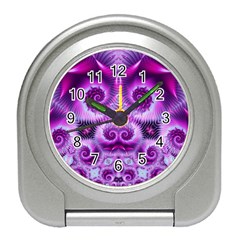 Purple Ecstasy Fractal Travel Alarm Clock