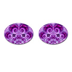 Purple Ecstasy Fractal Cufflinks (oval)