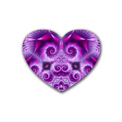 Purple Ecstasy Fractal Heart Coaster (4 Pack)