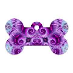 Purple Ecstasy Fractal Dog Tag Bone (one Side)